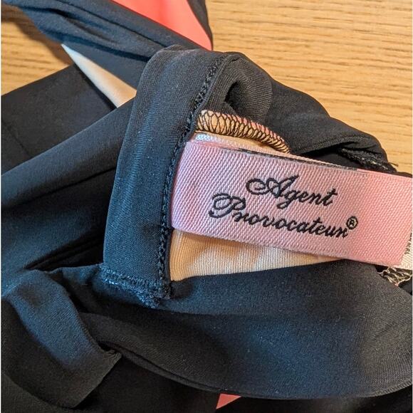 Agent Provocateur Mazzy Swimsuit Womens AP 3/US 6 Green/Pink One Piece Bandage - Picture 4 of 11